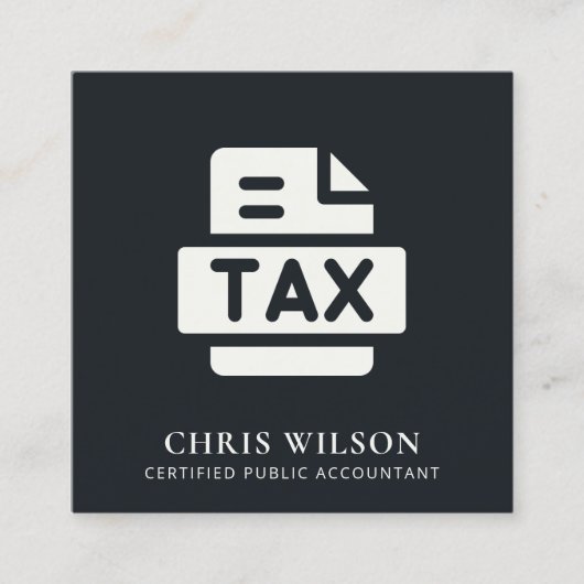 白黒税モダン還付エージェント作成者アイコン スクエア名刺 (正面)