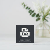 白黒税モダン還付エージェント作成者アイコン スクエア名刺 (スタンド正面)