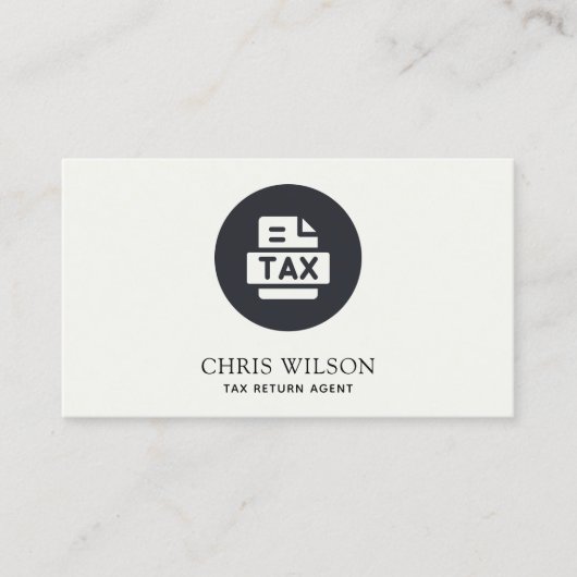 白黒税モダン還付エージェント作成者アイコン 名刺 (正面)