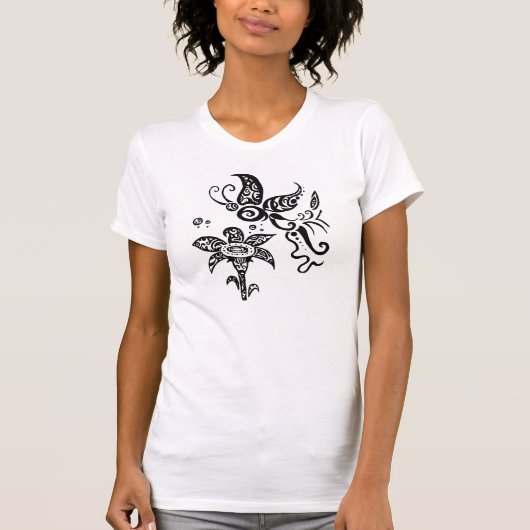 白黒種族の蝶 Tシャツ (正面)