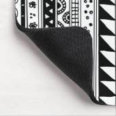 白黒種族パターン マウスパッド (コーナー)