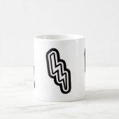 白黒稲妻ボルトモノグラム形状 コーヒーマグカップ (中央)