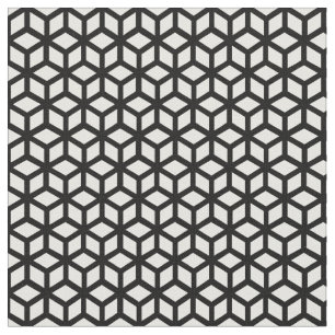 白黒立方体パターン ファブリック