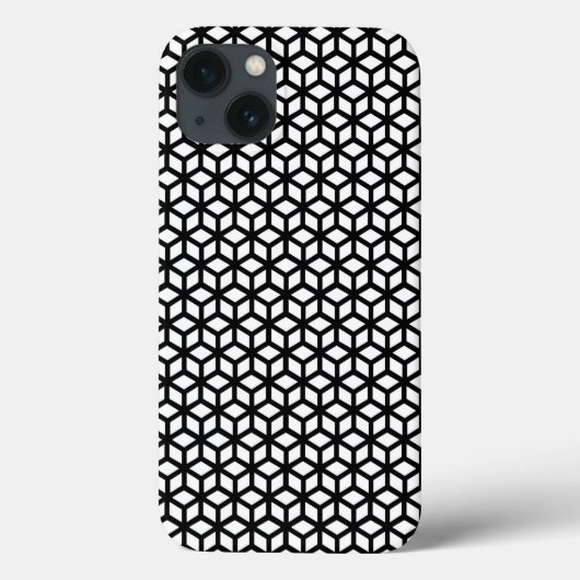 白黒立方体パターン Case-Mate iPhoneケース (裏面)