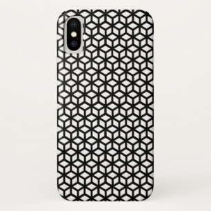 白黒立方体パターン iPhone X ケース