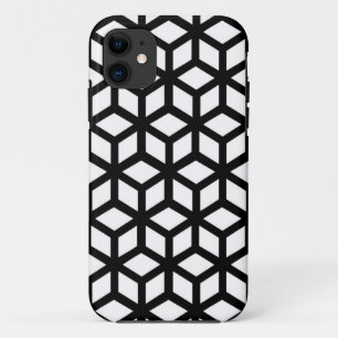白黒立方体パターン iPhone 11 ケース