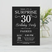 白黒第30誕生日の招待状を驚かして下さい 招待状 (スタンド正面)