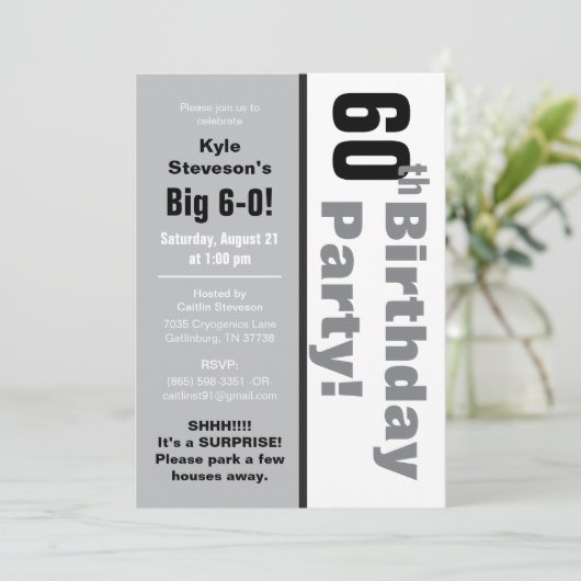 白黒第60回誕生パーティー 招待状 (スタンド正面)