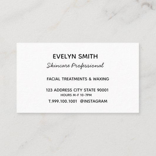 白黒筆記体の白熱 名刺 (裏面)