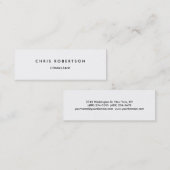 白黒簡単によるPlain Slim Business Cardの編集 スキニー名刺 (正面/裏面)