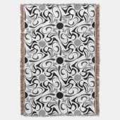 白黒米粒模様 スローブランケット (正面縦)