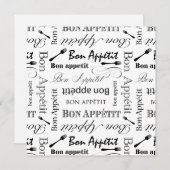 白黒糖菓のAppetitのヴィンテージのフランス人のビストロ 招待状 (正面/裏面)