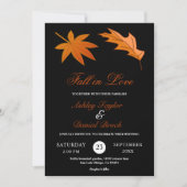 白黒紅葉秋フローラ結婚 招待状 (正面)