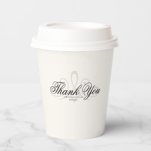 白黒紙カップ 紙コップ (正面)