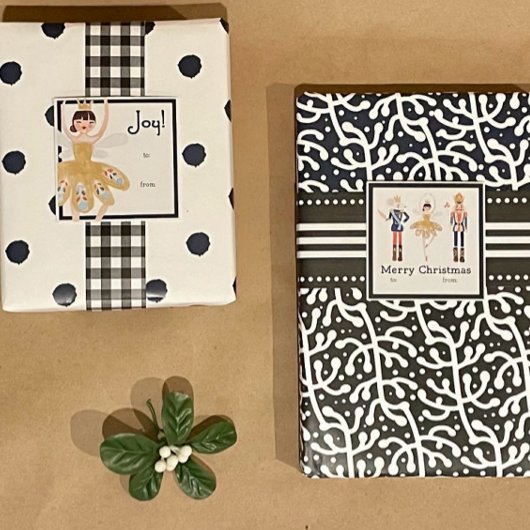 白黒紙トリオ ラッピングペーパーシート