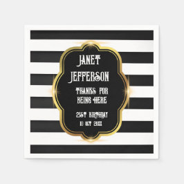 白黒紙ナプキン スタンダードカクテルナプキン