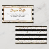 白黒紙吹雪おむつストライプラッフルカード エンクロージャーカード (正面/裏面)