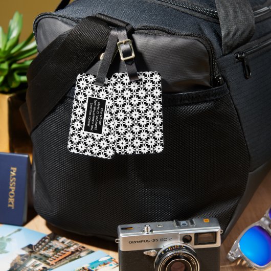 白黒紙花鎖模様 ラゲッジタグ (正面&裏面)