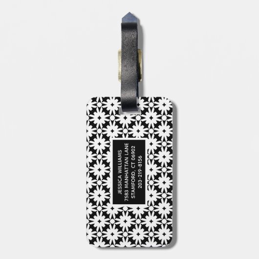 白黒紙花鎖模様 ラゲッジタグ (裏面縦)