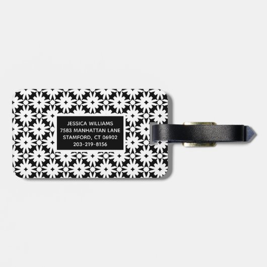 白黒紙花鎖模様 ラゲッジタグ (裏面横)