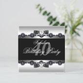 白黒素晴らしい40 40th誕生日パーティー 招待状 (スタンド正面)