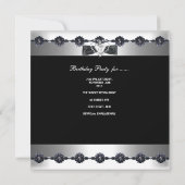 白黒素晴らしい40 40th誕生日パーティー 招待状 (裏面)