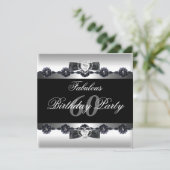 白黒素晴らしい60 60th誕生日パーティー 招待状 (スタンド正面)