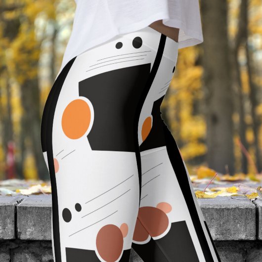 白黒素晴らし抽象芸術パターン レギンス