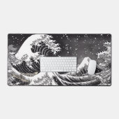 白黒素晴らし波 デスクマット (キーボード&マウス)