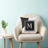 白黒素晴らし装飾用モノグラム クッション (椅子)