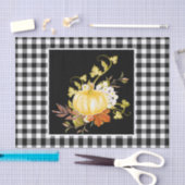 白黒素朴のパンプキン感謝祭 薄葉紙 (クラフト)