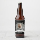 白黒素朴のリタイアおじいちゃん写真 ビールラベル (正面)