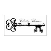 白黒素朴アンティークヴィンテージ鍵スタンプ ラバースタンプ (インプリント)