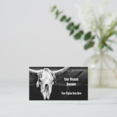 白黒素朴カントリーウエスタンブルスカル 名刺 (スタンド正面)