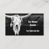 白黒素朴カントリーウエスタンブルスカル 名刺 (正面)