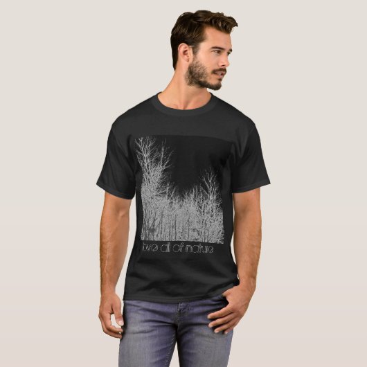 白黒素朴ツリー引用文Tシャツ Tシャツ (正面フル)