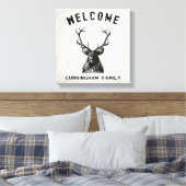 白黒素朴ディアウェルカム キャンバスプリント (インサイチュ (寝室))