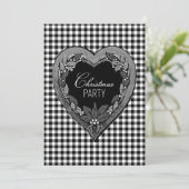 白黒素朴ハートクリスマスパーティー 招待状 (スタンド正面)