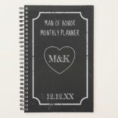 白黒素朴ハートブライダルパーティプランナー プランナー手帳 (正面)