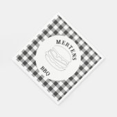 白黒素朴バッファローのプレイド スタンダードランチョンナプキン (角)