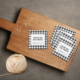 白黒素朴バッファローのプレイド フェイバータグ