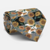 白黒素朴バッファローひまわりチェック ネクタイ (ロール)