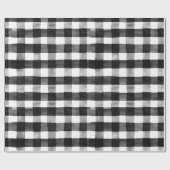 白黒素朴バッファローチェックのクリスマス ラッピングペーパー (フラット)