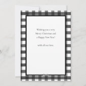 白黒素朴バッファローチェックプレイドクリスマス シーズンカード (裏面)