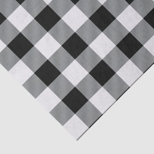 白黒素朴バッファローチェック格子模様 薄葉紙 (詳細)