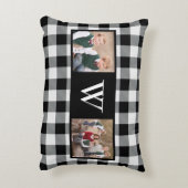 白黒素朴バッファローチェック2フォトモノグラム アクセントクッション (裏面(縦))