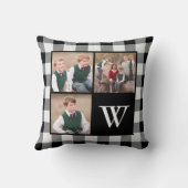 白黒素朴バッファローチェック3フォトモノグラム クッション (裏面)