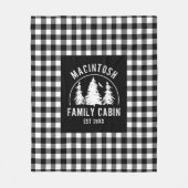 白黒素朴バッファロープレイドウッズのパーソナライズ フリースブランケット (正面)