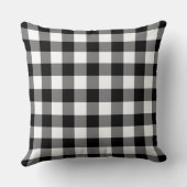 白黒素朴バッファロープレイドファームハウス クッション (裏面)