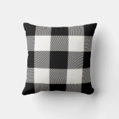 白黒素朴バッファロープレイドファームハウス クッション (裏面)